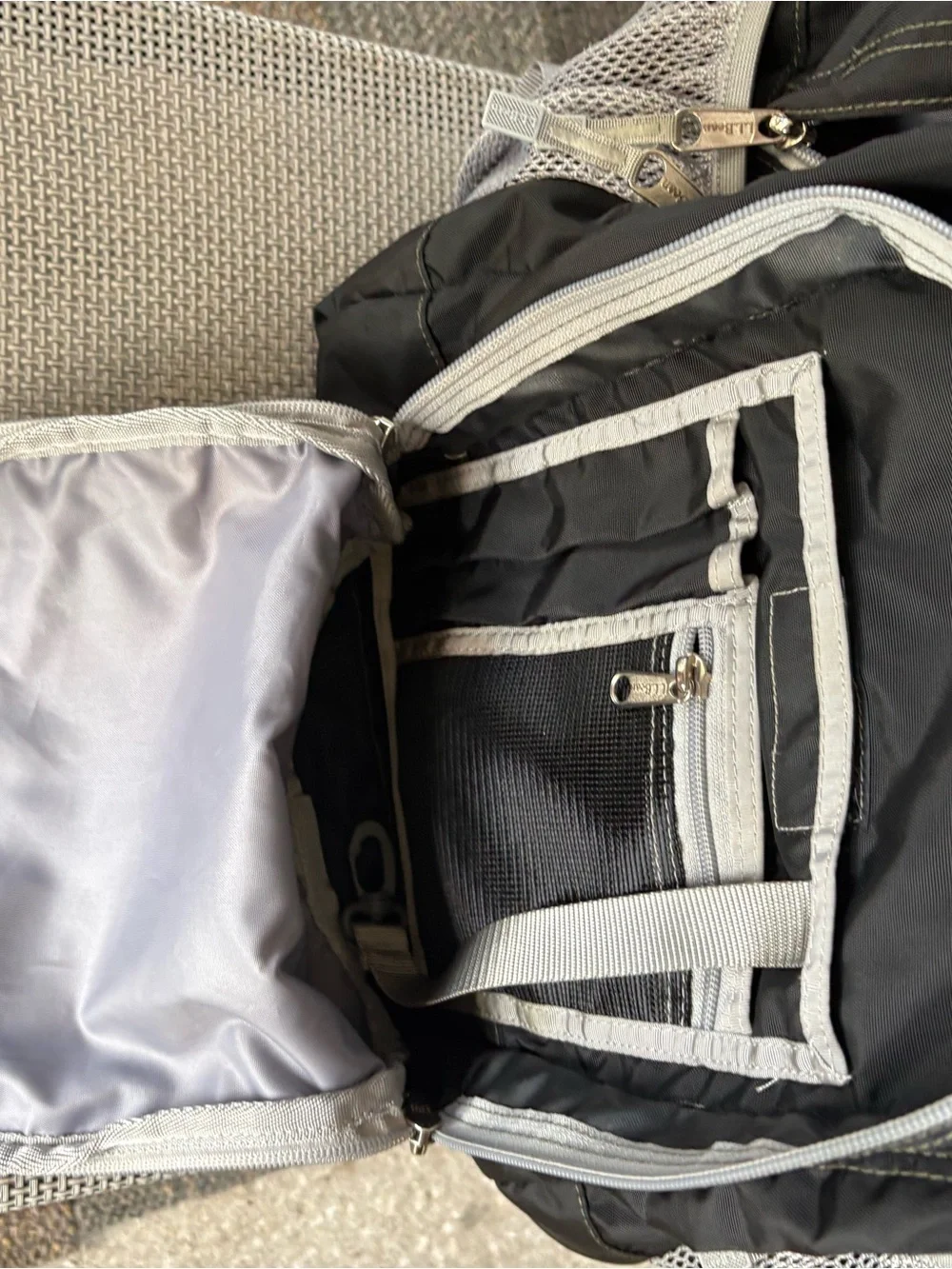 L.L. Bean Black Backpack with Light Gray Accents